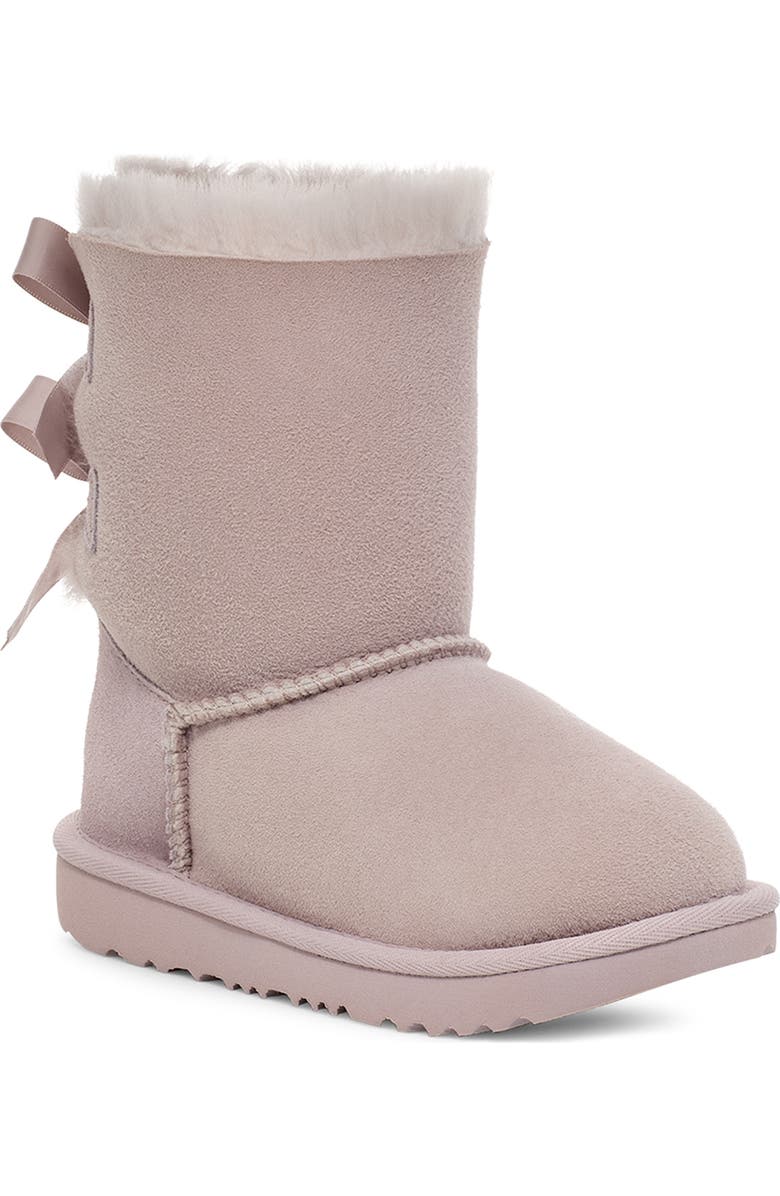 UGG<sup>®</sup> Kids' Bailey Bow II Water Resistant Genuine Shearling Boot, Main, color, Pale Smoke