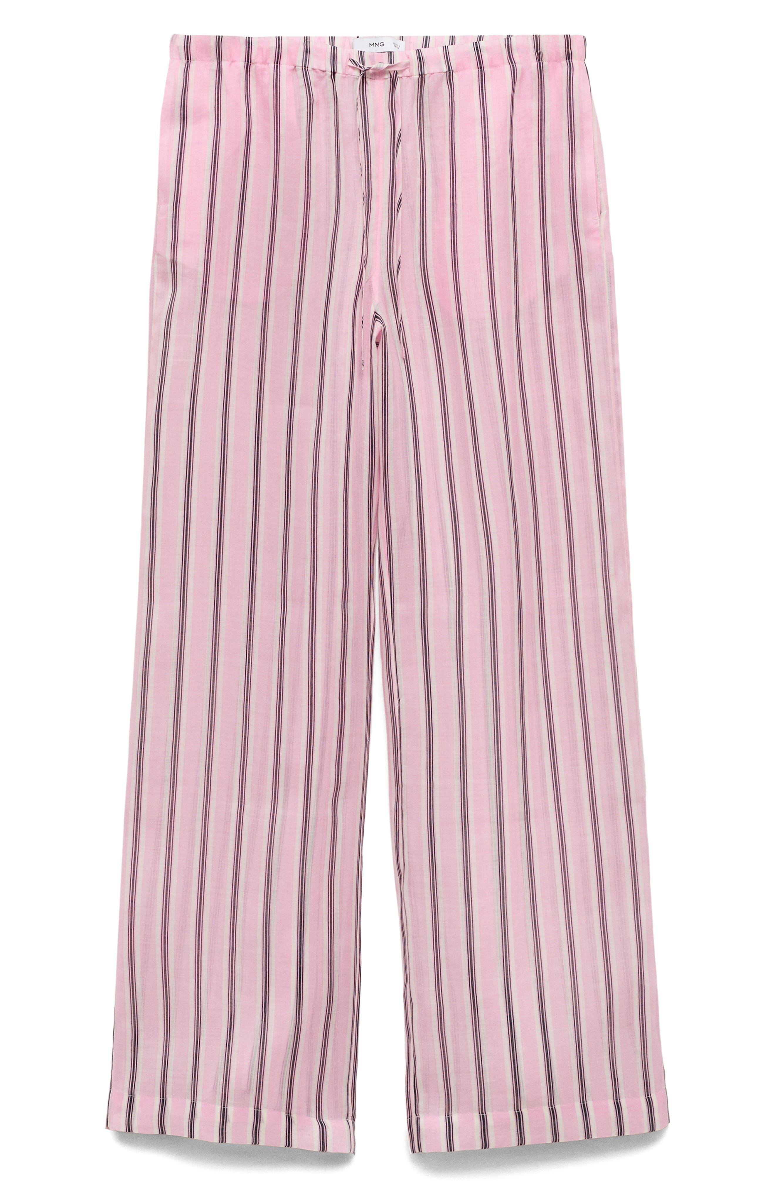 MANGO Striped Wide Leg Pants