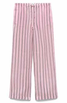 MANGO Striped Wide Leg Pants