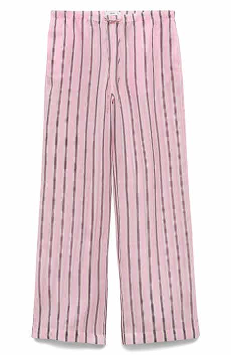 MANGO Striped Wide Leg Pants