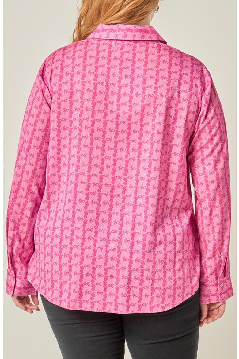 Floral Printed Satin Shirt, Alternate, color, PINK