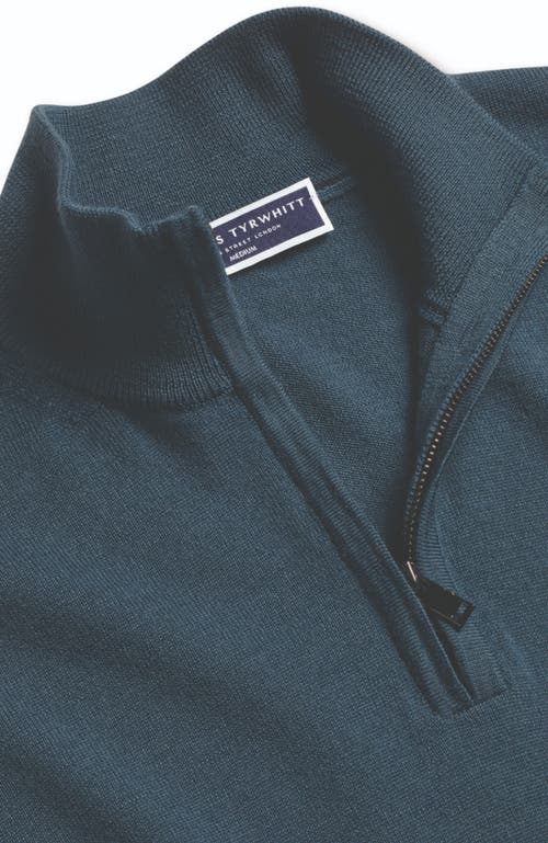 CHARLES TYRWHITT CHARLES TYRWHITT MERINO ZIP NECK LONG SLEEVE SWEATER