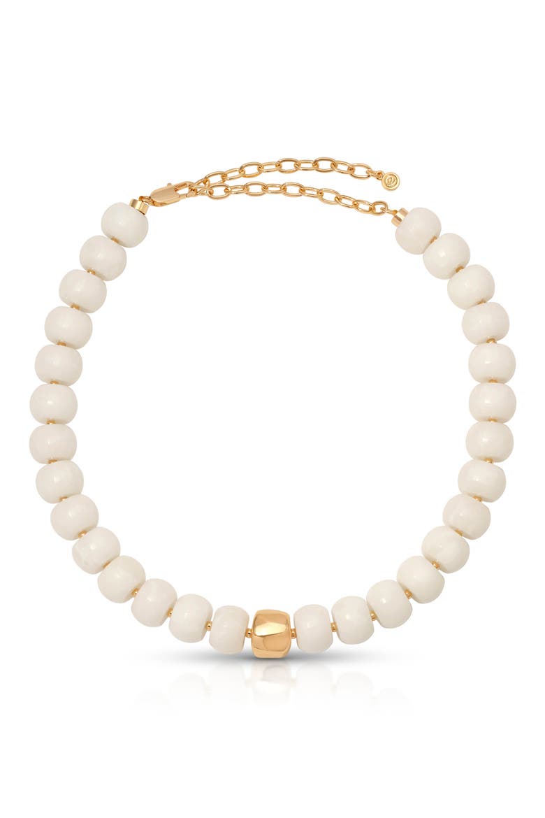 Power Bead Statement Necklace, Main, color, BONE