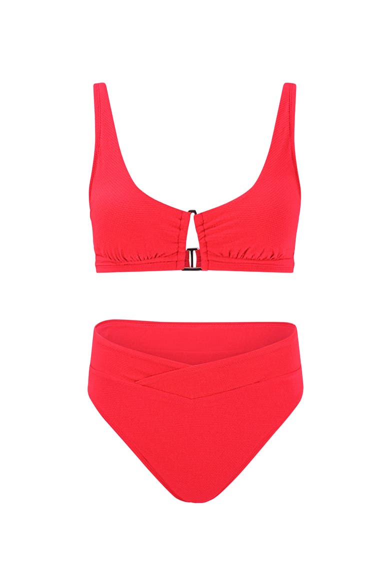 Coraline Swimwear Contour Bustier Top, Alternate, color, Dark orange