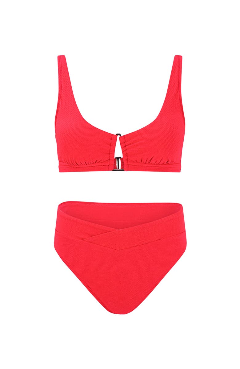 Adore Me Coraline Swimwear Contour Bustier Top, Alternate, color, Dark Orange