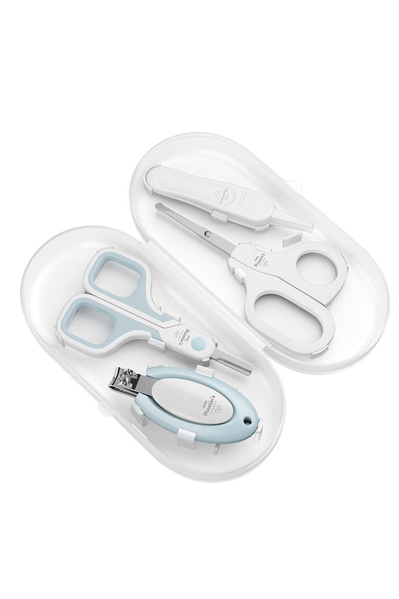 Baby Nail Care Kit Blue, 4Pc Setclipper, Scissors & Tweezer, Alternate, color, Multicolored