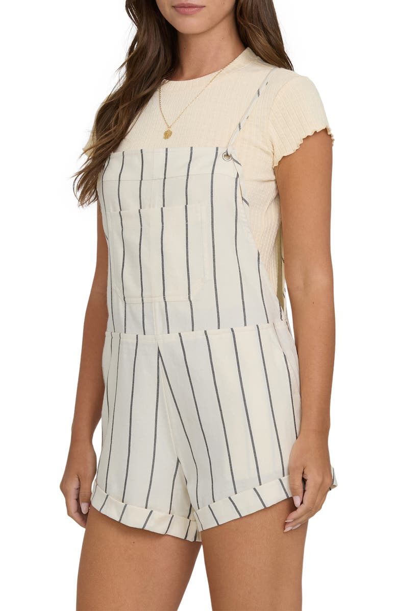 Billabong Wild Pursuit Stripe Shortalls, Alternate, color, White Cap