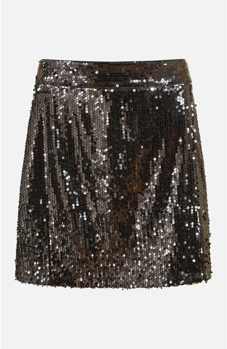 Yumi Sequin Mini Skirt, Alternate, color, Black