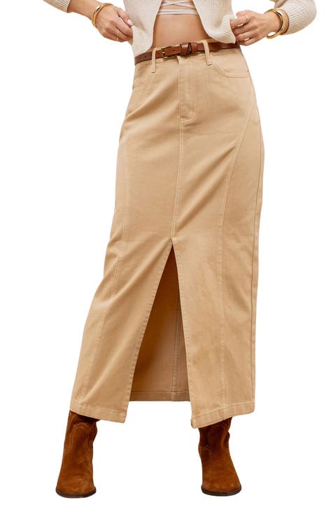 Women s Beige Denim Jean Skirts Nordstrom Rack