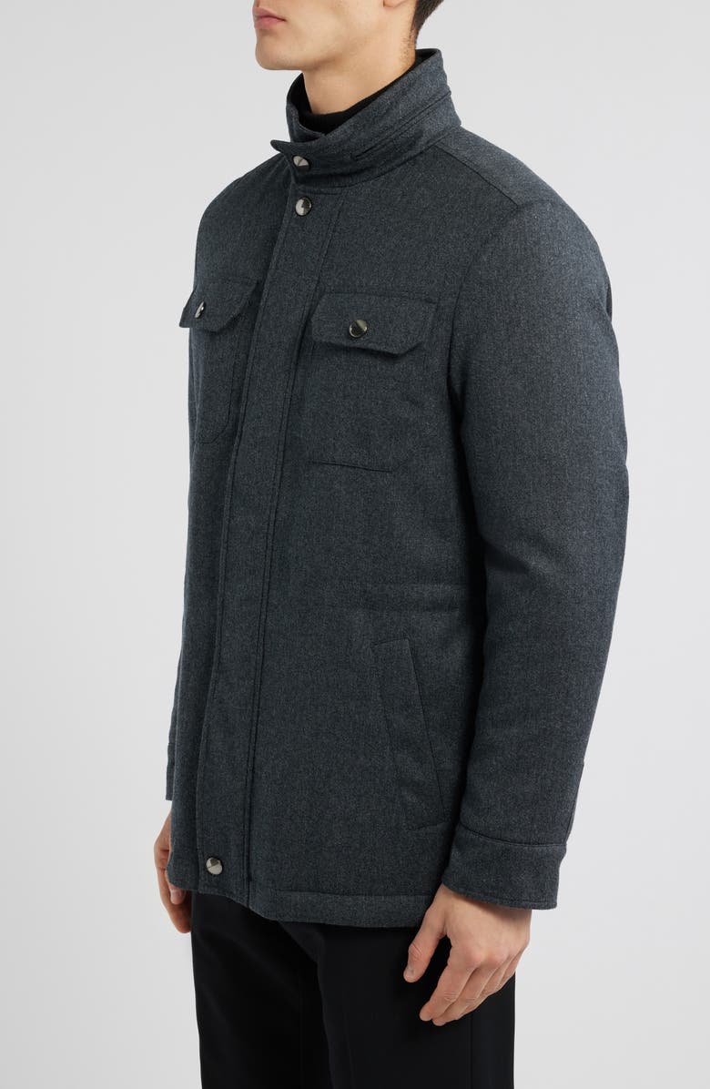 Canali Impeccabile Hooded Wool Field Jacket, Alternate, color,
