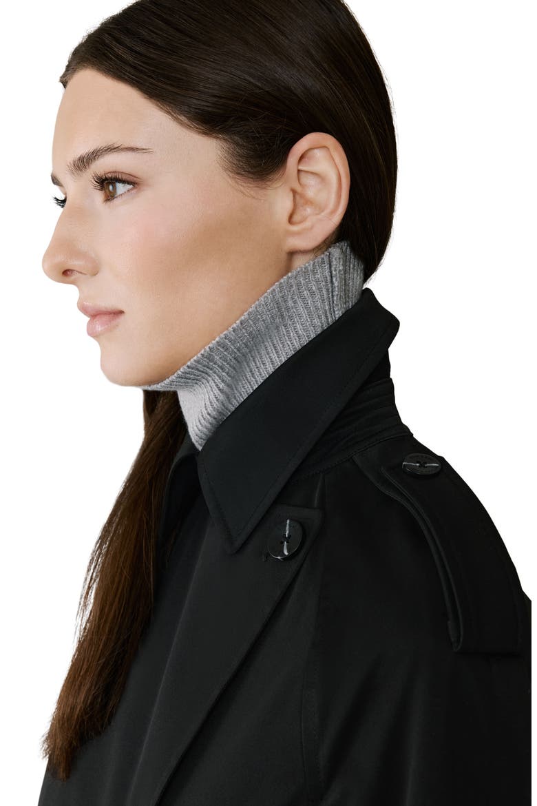 Becky Double Breasted Trench Coat, Alternate, color, BLACK