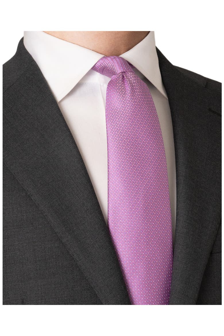 Micro Geo Silk Jacquard Tie, Alternate, color, MEDIUM PINK