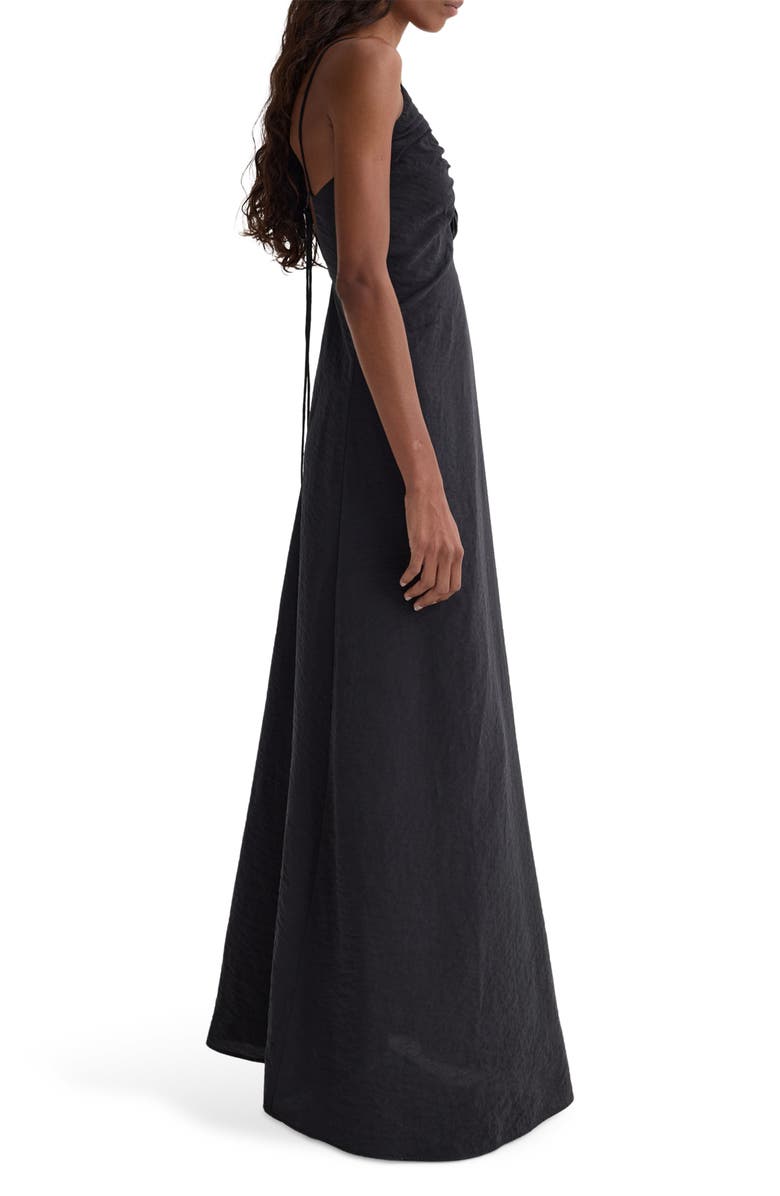Róhe Sleeveless Hammered Silk Blend Maxi Dress, Alternate, color, Black