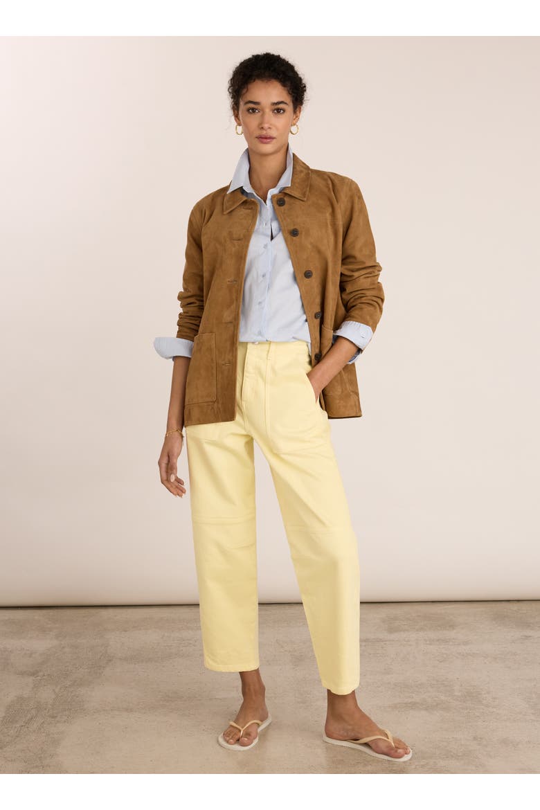 Reece Stretch Barrel Leg Cargo Jeans, Alternate, color, Butter yellow