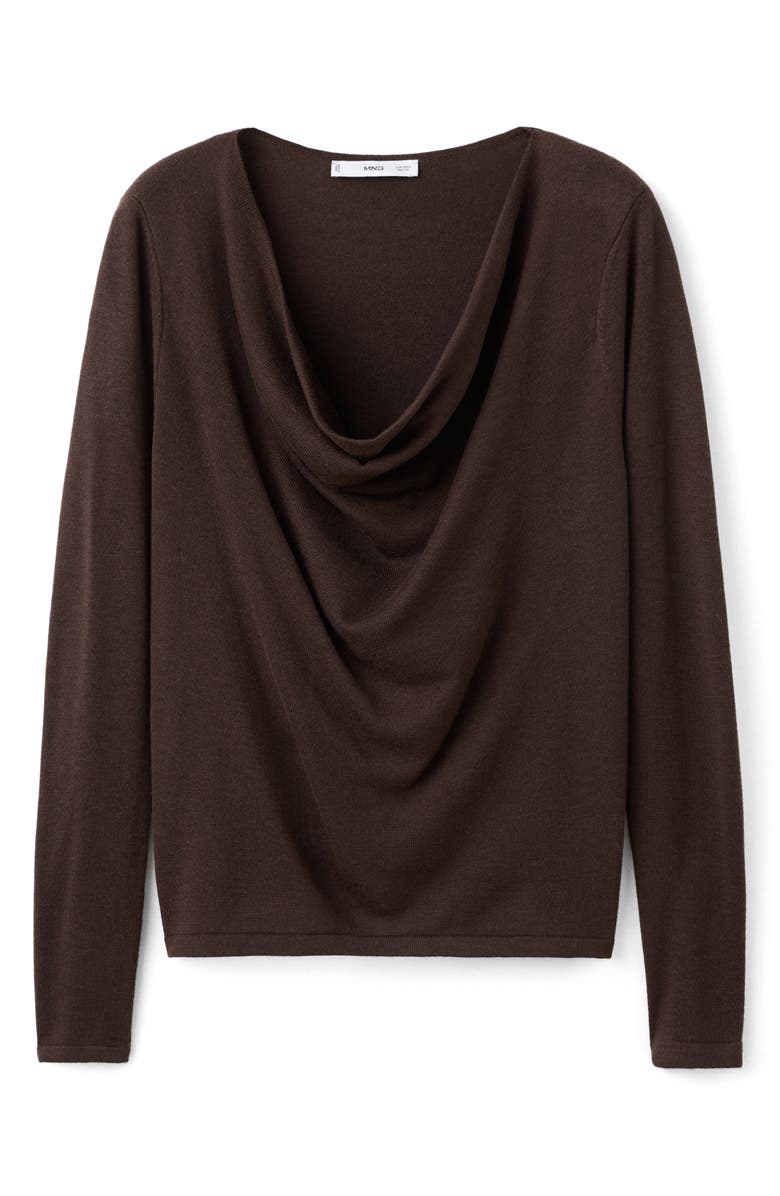 MANGO Cowl Neck Sweater, Alternate, color, Chocolate