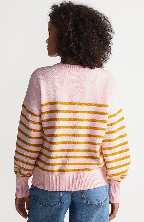 Lands' End Drifter Jersey Crewneck Sweater In Pink