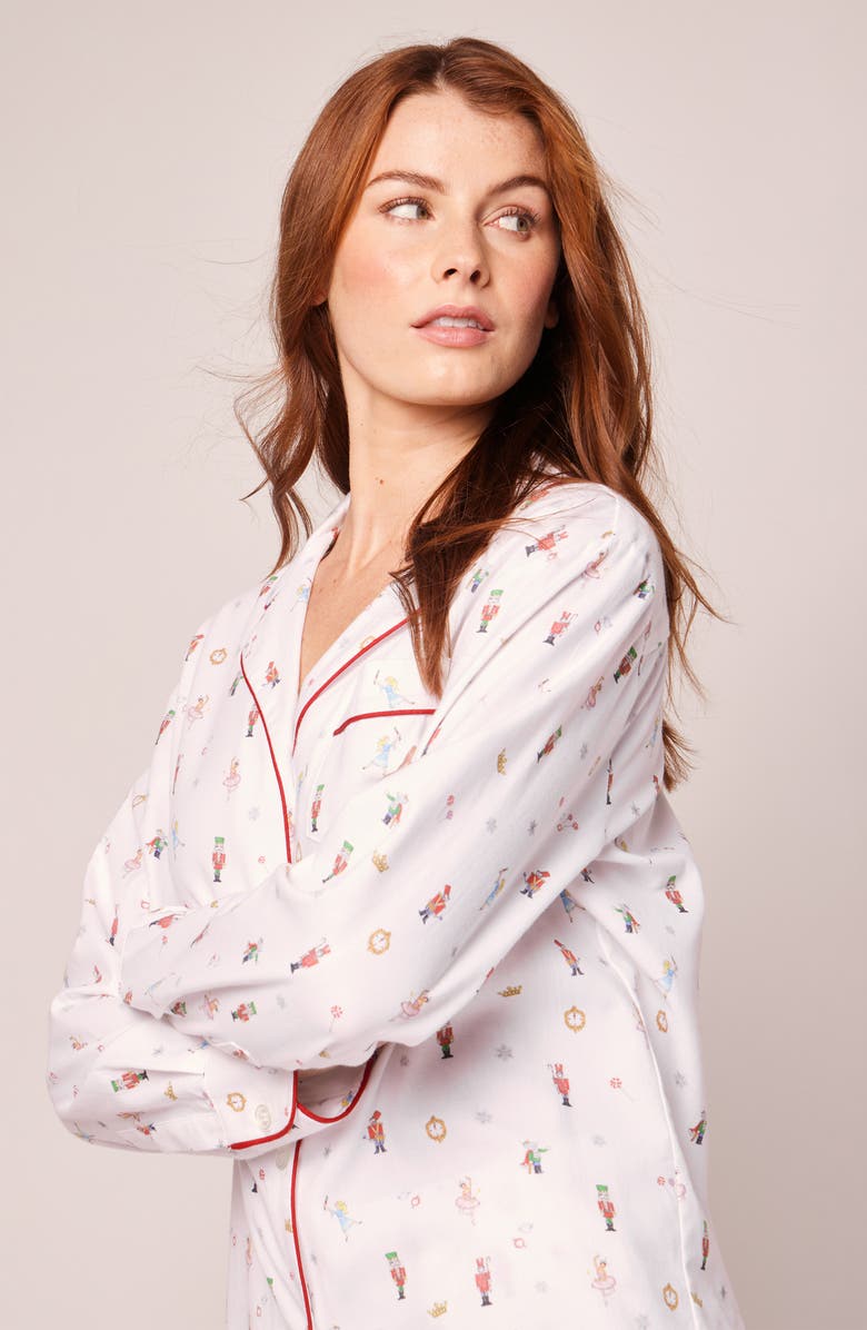 Petite Plume A Night at the Nutcracker Piped Cotton Pajamas, Alternate, color, 