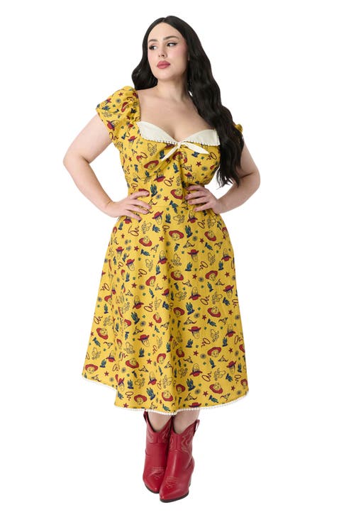 Plus Size 1950s Sweetheart Swing Dress