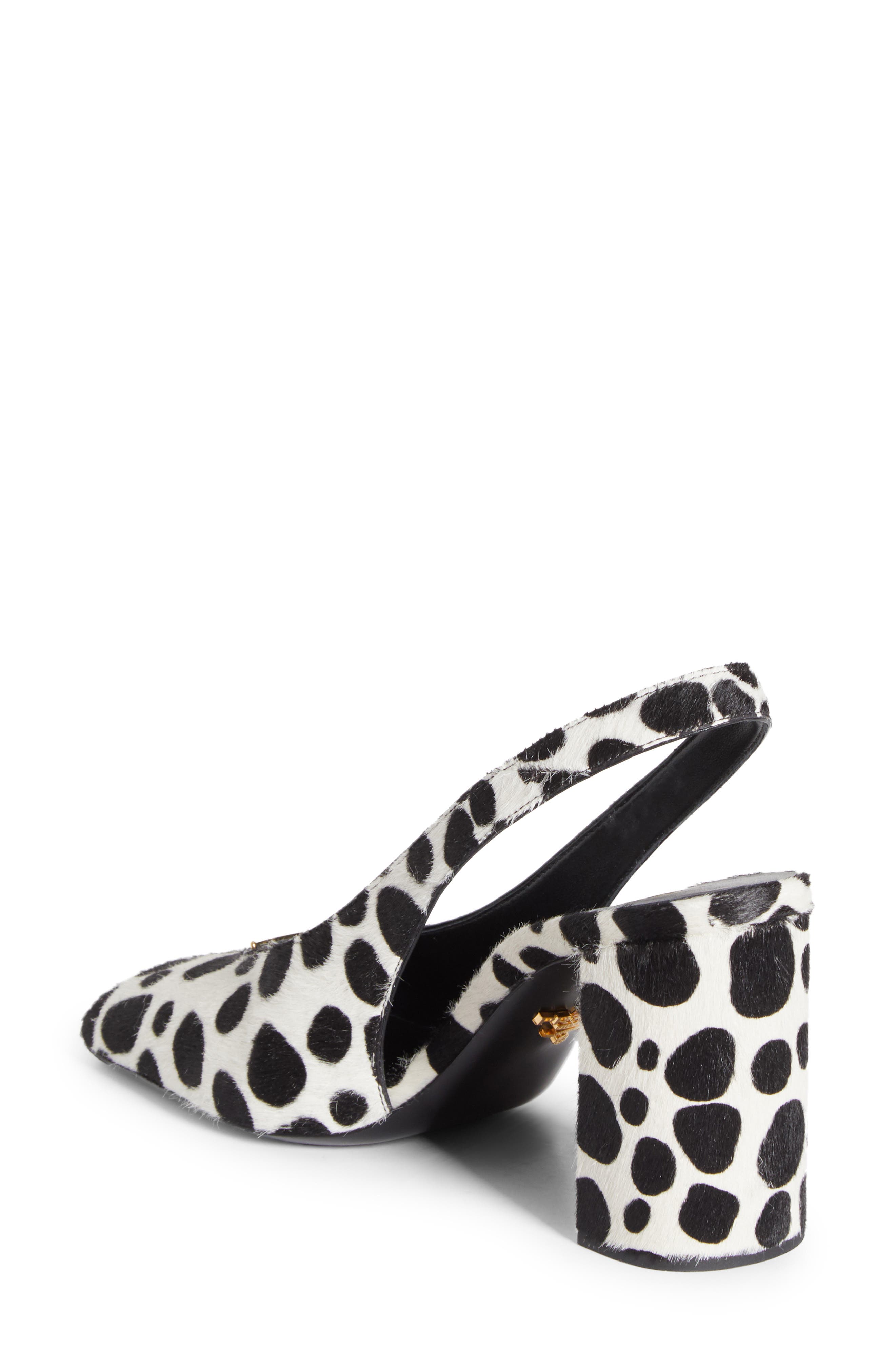 Genuine Calf Hair Slingback Pump, Alternate, color, BIANCO/ NERO PRINT CALF HAIR
