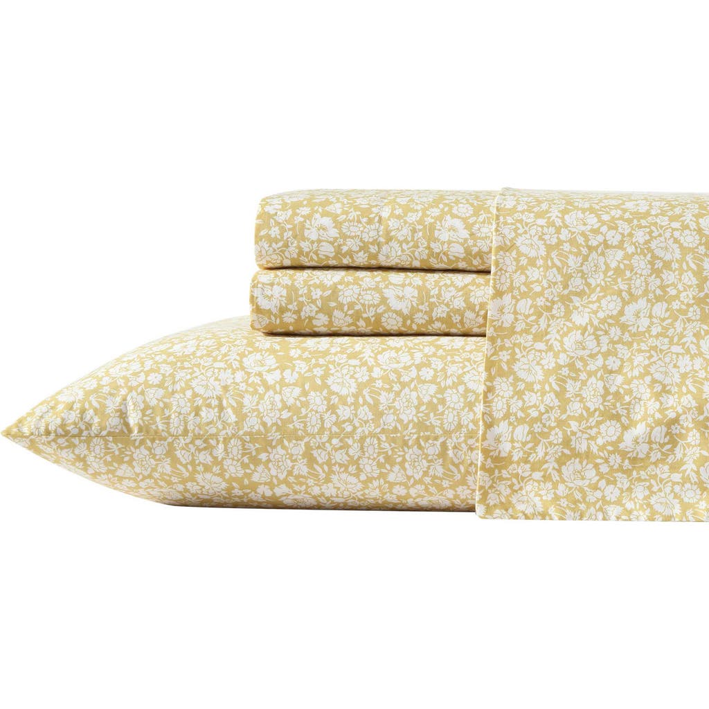 Laura Ashley Heirloom Ditzy Cotton Percale Sheet Set In Gold