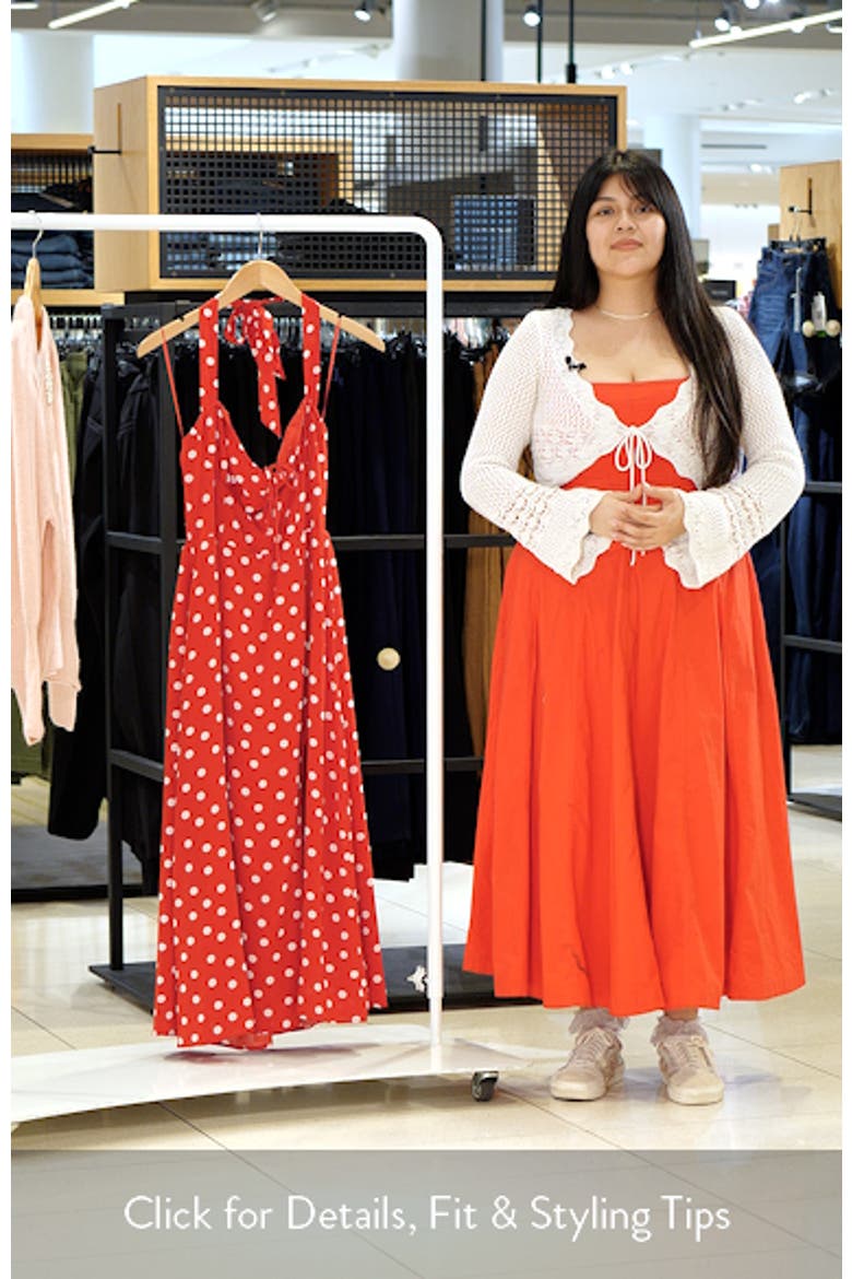 Dot Halter Midi Dress video