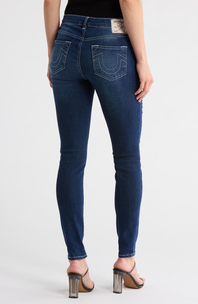 True Religion Jennie Curvy Mid Rise Skinny Jeans, Alternate, color, Dark Shade Wash