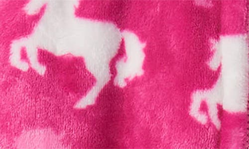 Hatley Kids' Beautiful Horses Faux Fur Hoodie In Pink