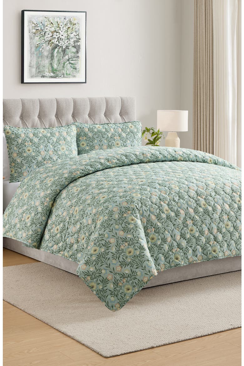 Whisper 3-Piece Quilt Set, Alternate, color, GREEN