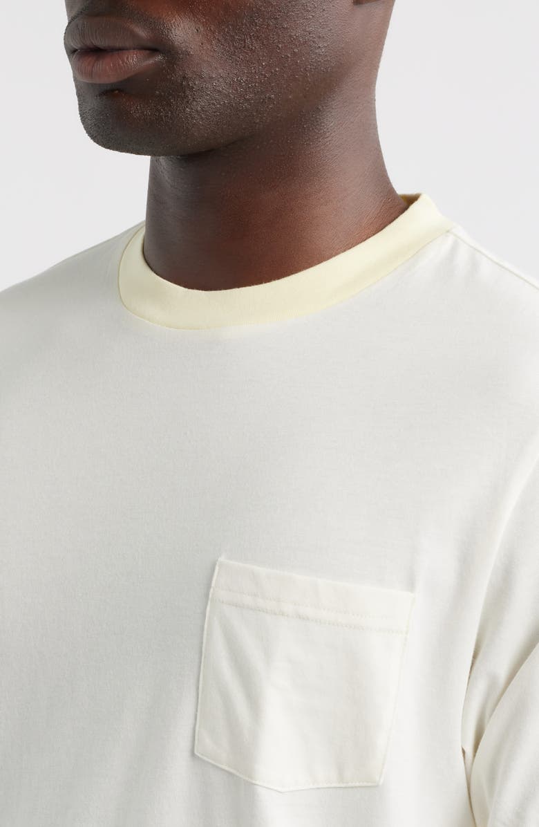 Elwood Pocket Ringer T-Shirt, Alternate, color, White/ Yellow