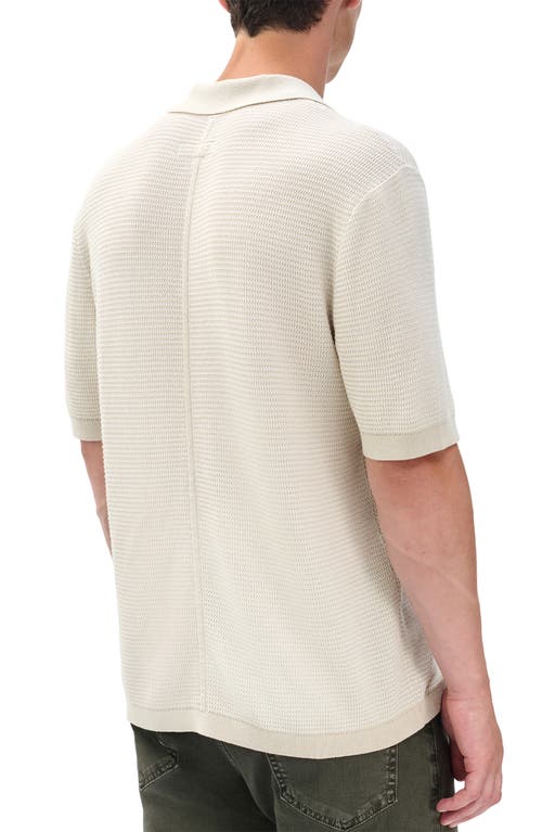 Rag & Bone Harvey Chevron Johnny Collar Polo In Neutral