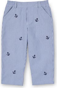 Florence Eiseman Stripe Fake Fly Pants With Anchors