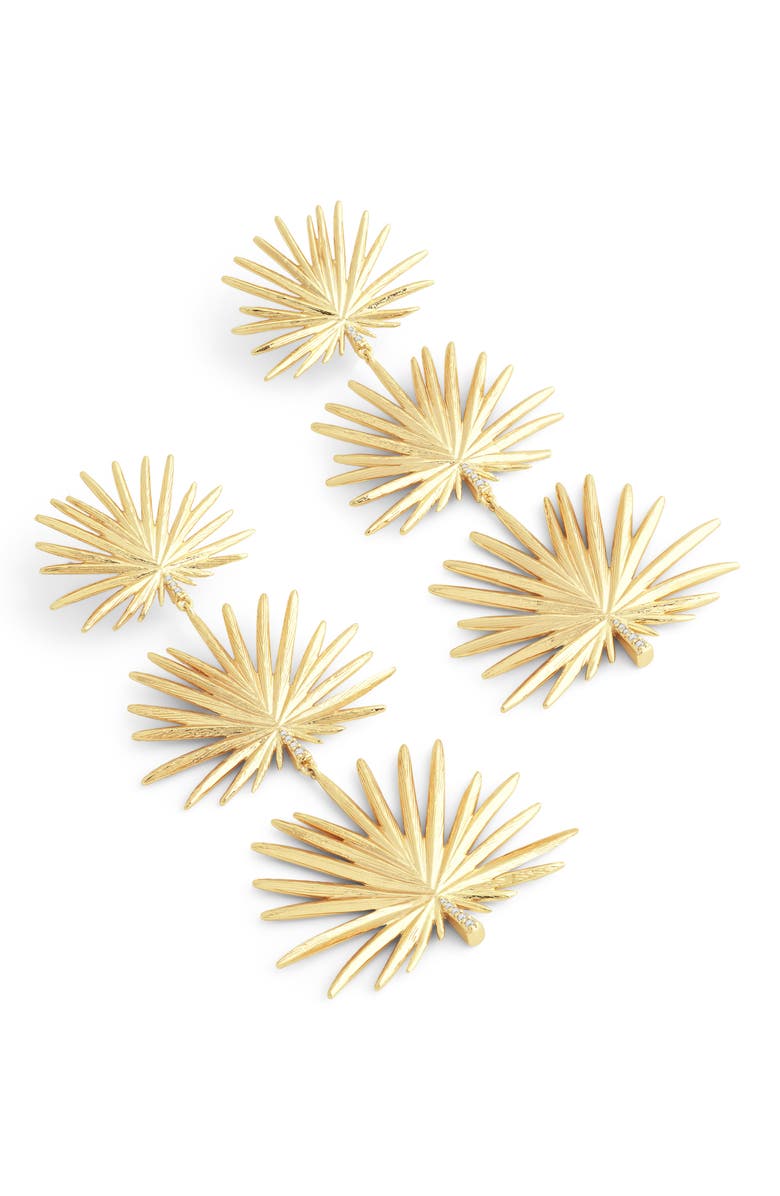 Anabel Aram Jewelry Triple Fan Drop Earrings, Alternate, color, Gold Large