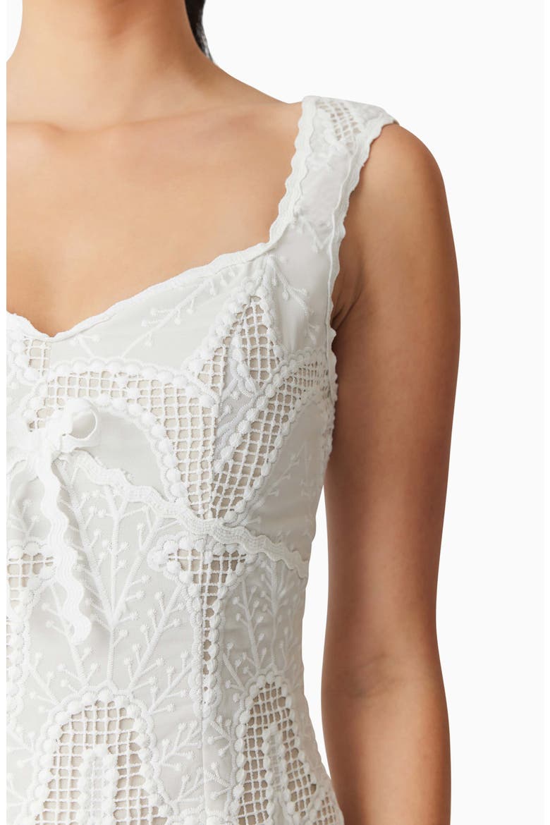 Eliza Mixed Lace Minidress, Alternate, color, IVORY