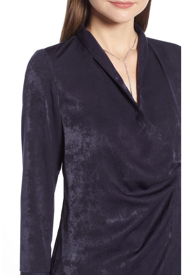 Draped Front Top (Nordstrom Exclusive), Alternate, color, NAVY NIGHT