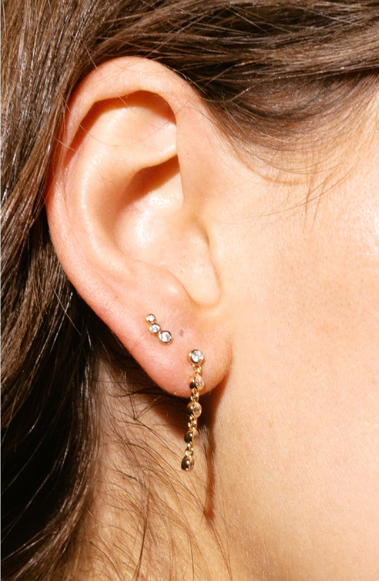 MADE BY MARY CZ Poppy Climber Stud Earrings, Alternate, color, Gold Vermeil