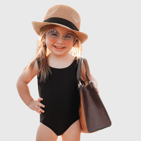 Girls UPF 50+ Nylon/Spandex Blend One-Piece Swimsuit