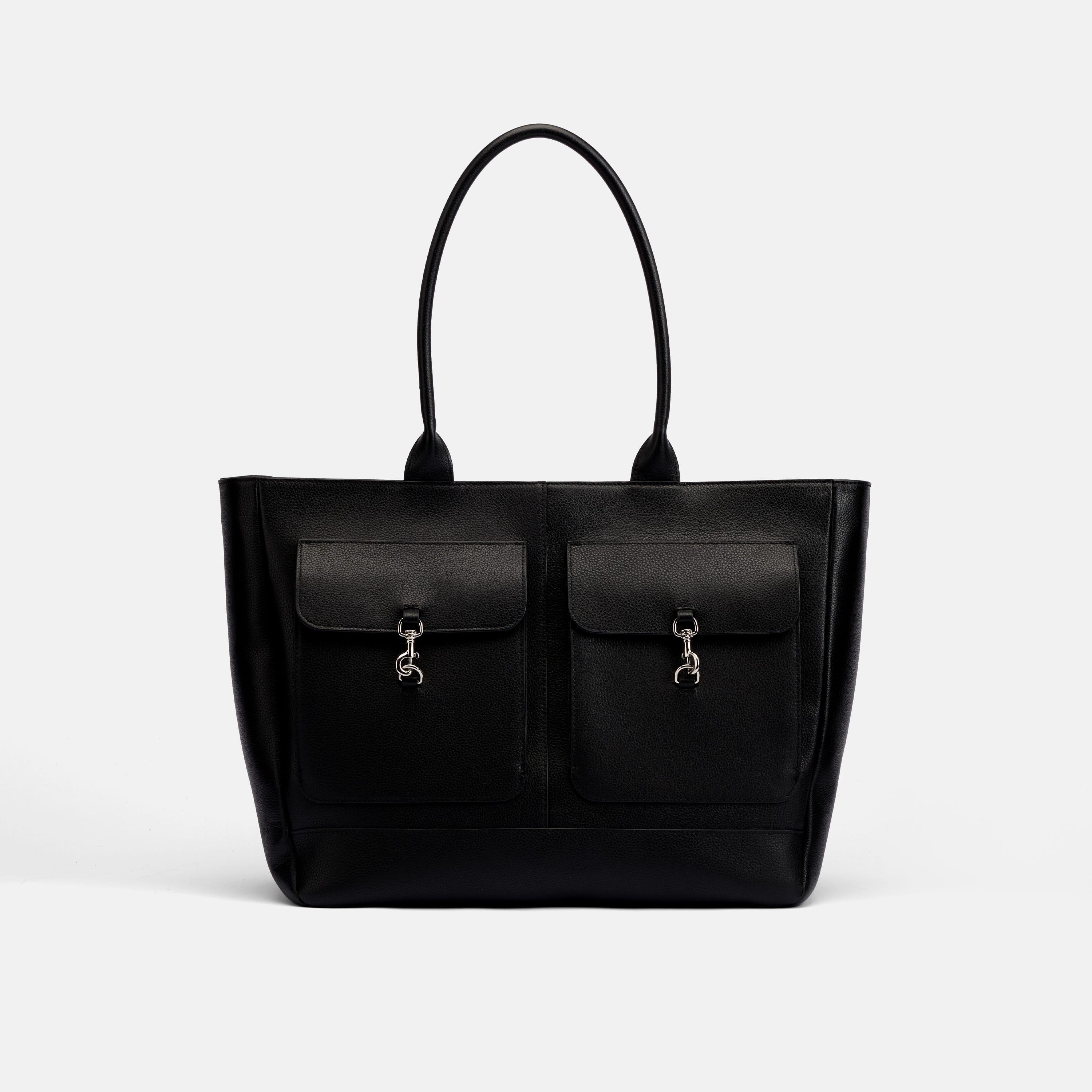 Kit by Nikko Washington Pebbled Leather Tote, Main, color, Black