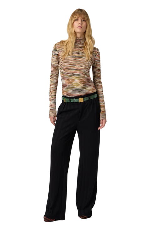 High-neck Sweater In Flame Smooth Knit