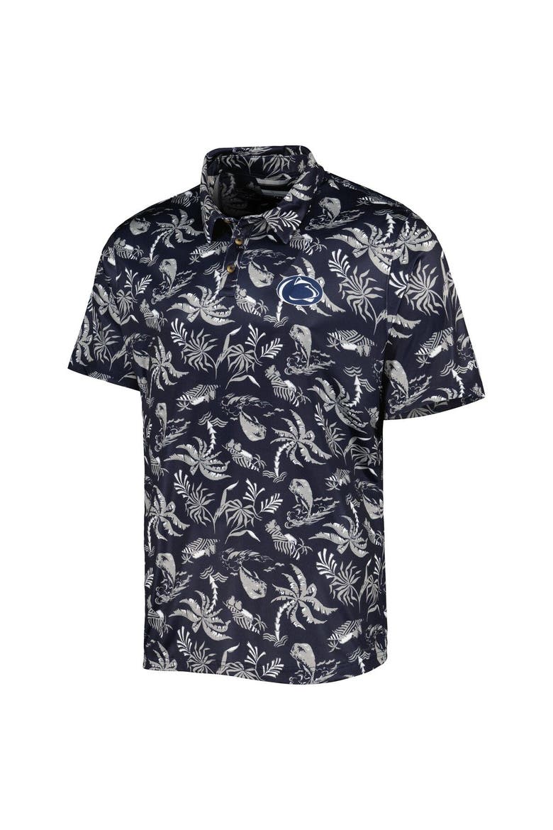 Men's Columbia Navy Penn State Nittany Lions Super Terminal Tackle Omni-Shade Polo, Alternate, color, Navy