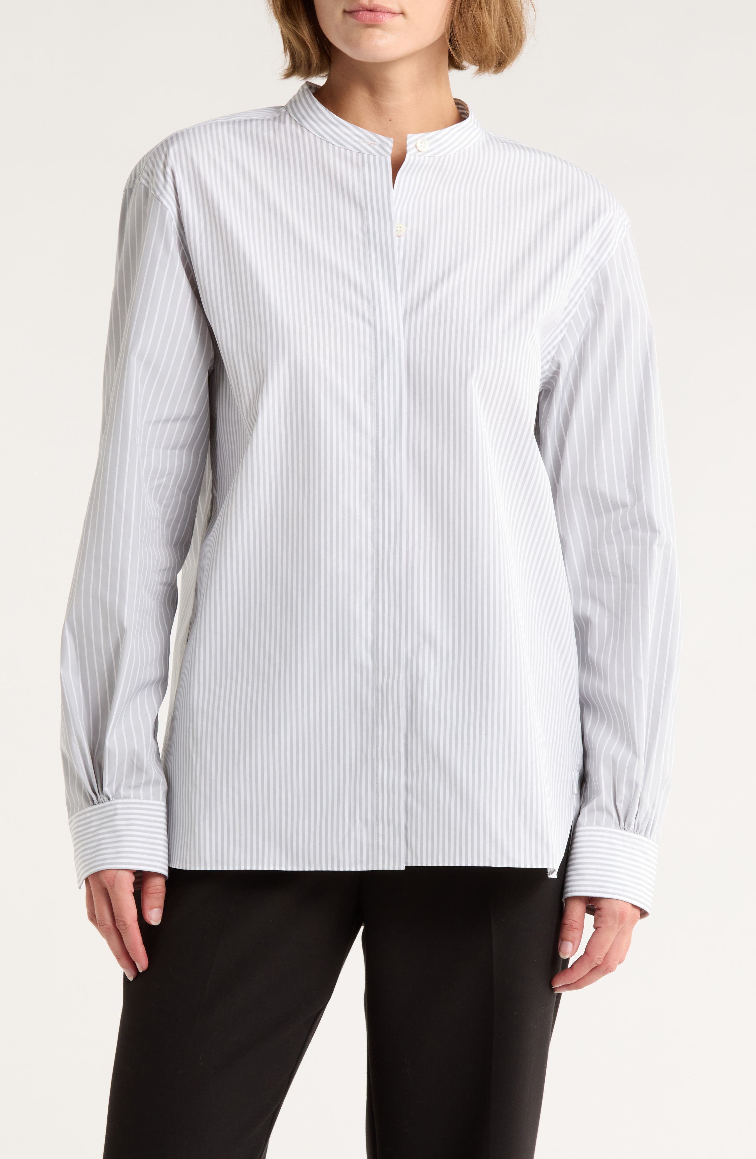 Theory Stripe Long Sleeve Button-Up Shirt