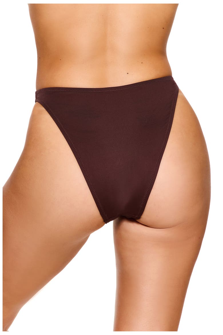 Vacay Mode High Waist High Leg Bikini Bottom Swimsuit, Alternate, color, Brown