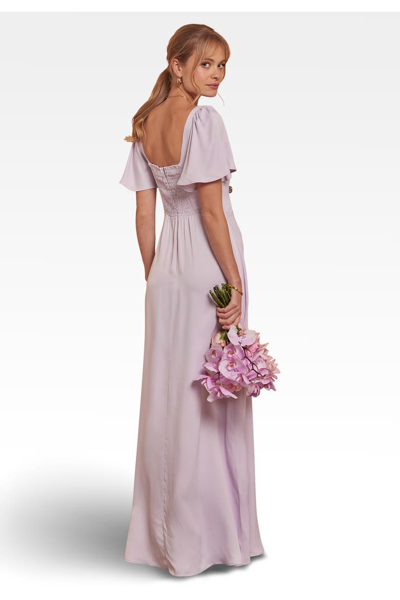 Clemmie Satin Bridesmaid Dress, Alternate, color, Lilac