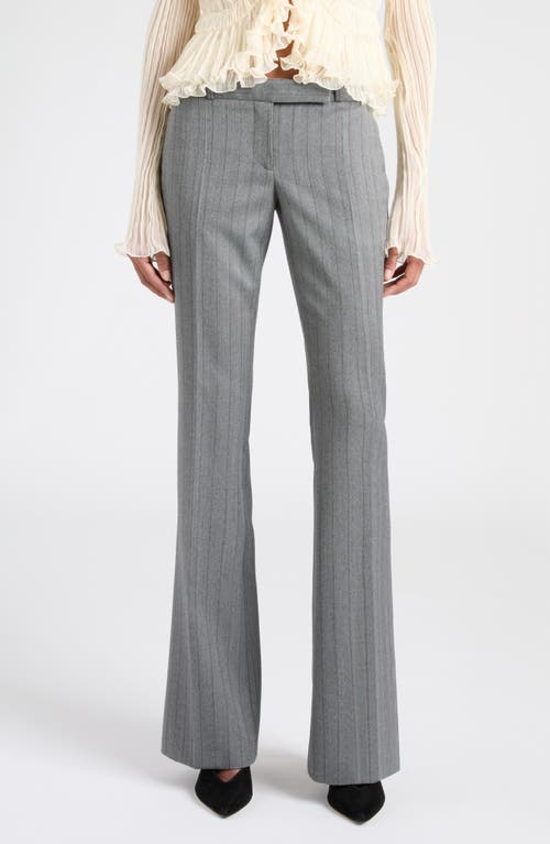 Alexander Mcqueen Grey Salt And Pepper Bootcut Suit Trousers For Women In Gray