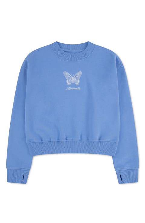 Kids' Butterfly Cotton Blend Sweatshirt