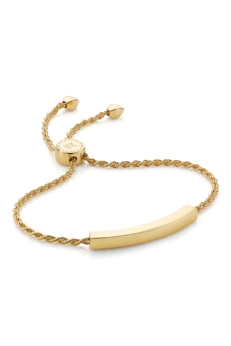 Engravable Linear Friendship Chain Bracelet, Main, color, GOLD