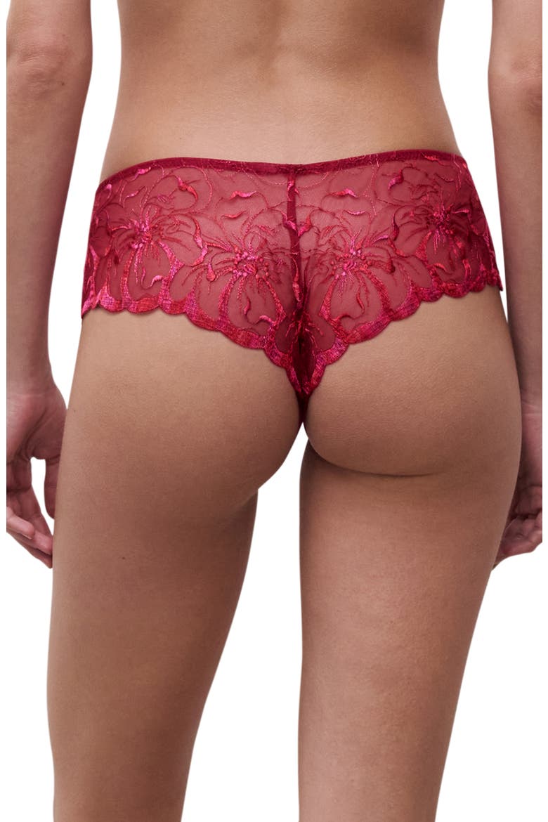 Fleurs Hipster Tanga, Alternate, color, CANDY APPLE SHADES