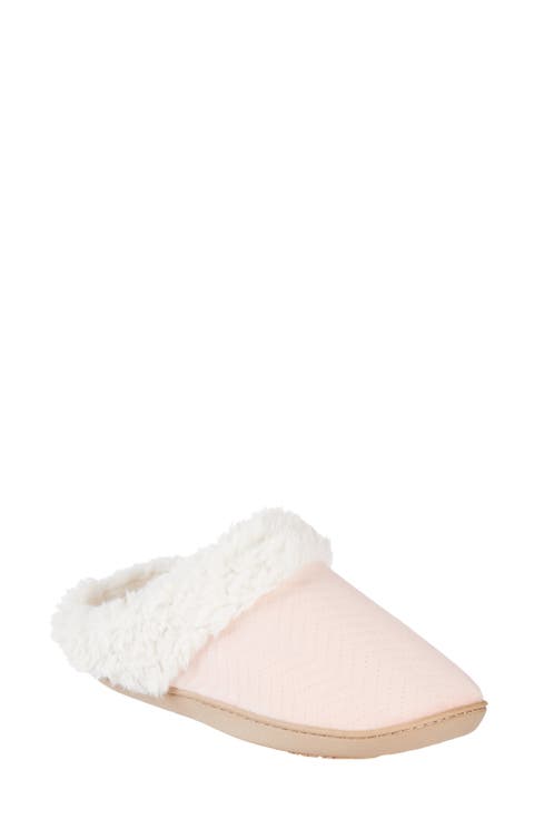 Louise Chevron Quilted Faux Shearling Lined Slipper (Women)
