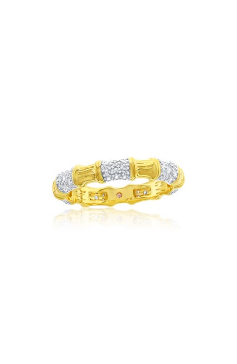 Pavé Cubic Zirconia Bamboo Eternity Ring