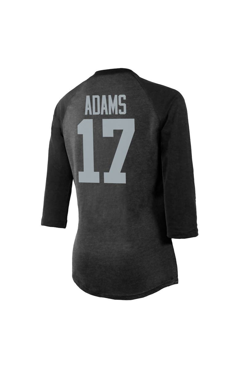 Majestic Threads Women's Majestic Threads Davante Adams Black Las Vegas Raiders Player Name & Number Tri-Blend 3/4-Sleeve Fitted T-Shirt, Alternate, color, 
