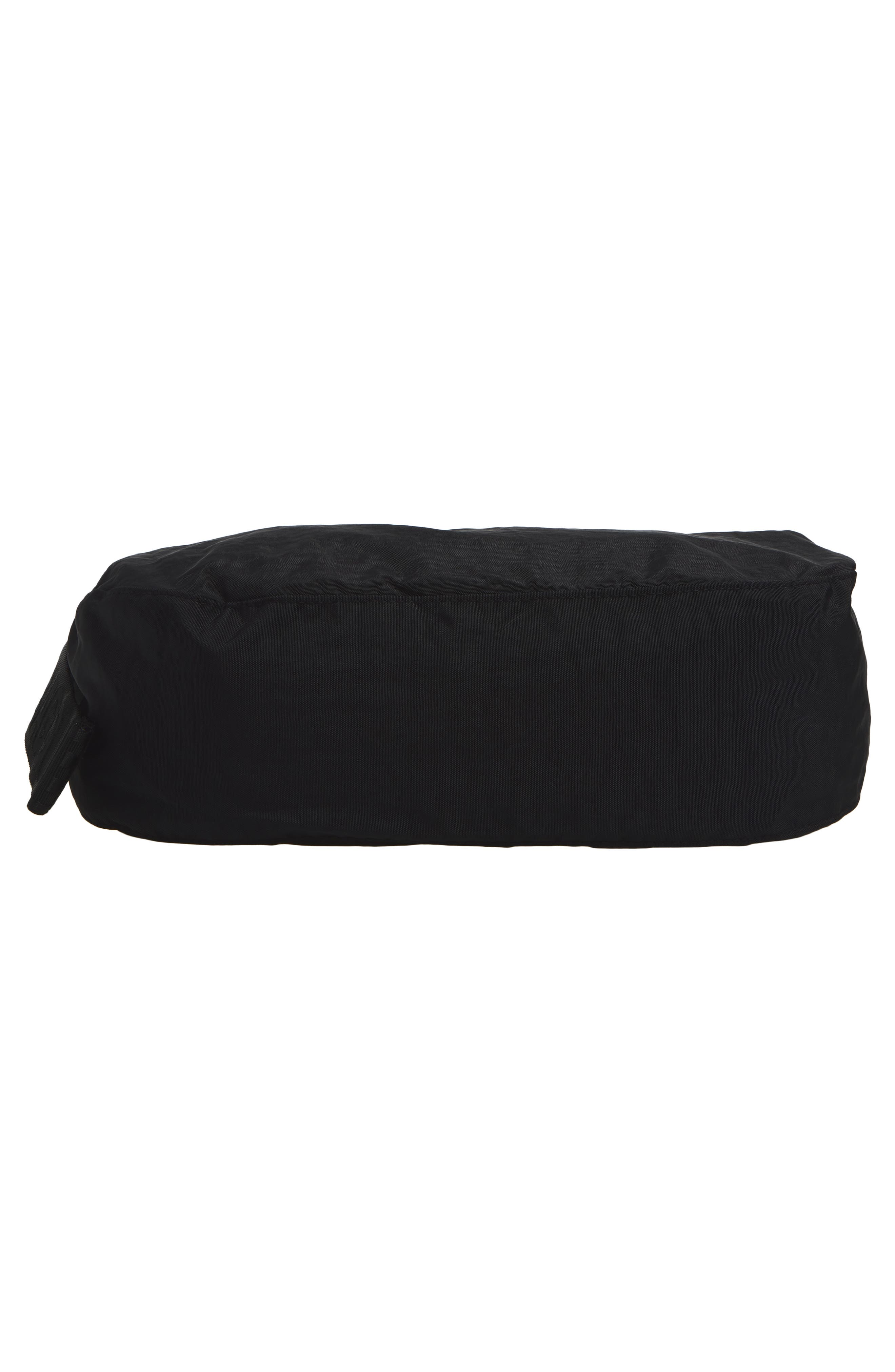 Medium Crescent Recycled Nylon Crossbody Bag, Alternate, color, BLACK